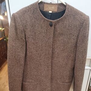 Saville Dress Jacket Size 10 Wool Tweed Jacket With Matching Scarlf